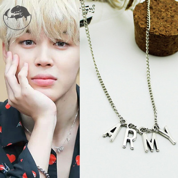 Vòng tay Vòng cổ mặt khắc chữ A.R.M.Y phong cách nhóm nhạc Kpop