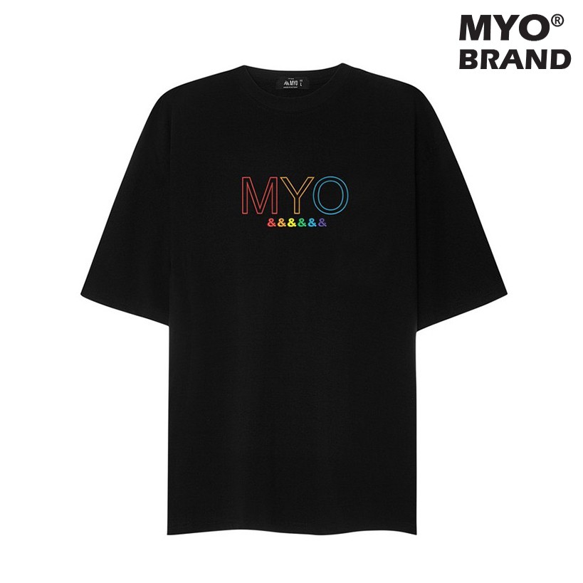 Áo Phông Đẹp MYO Vải Cotton Thêu Hình Lục Sắc Cao Cấp