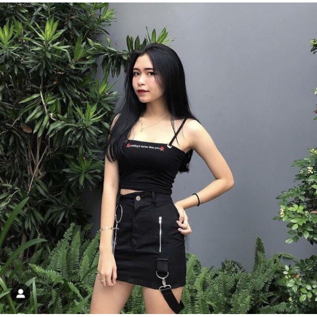 Áo Ống Hai Dây Phối Chữ Siêu Cá Tính