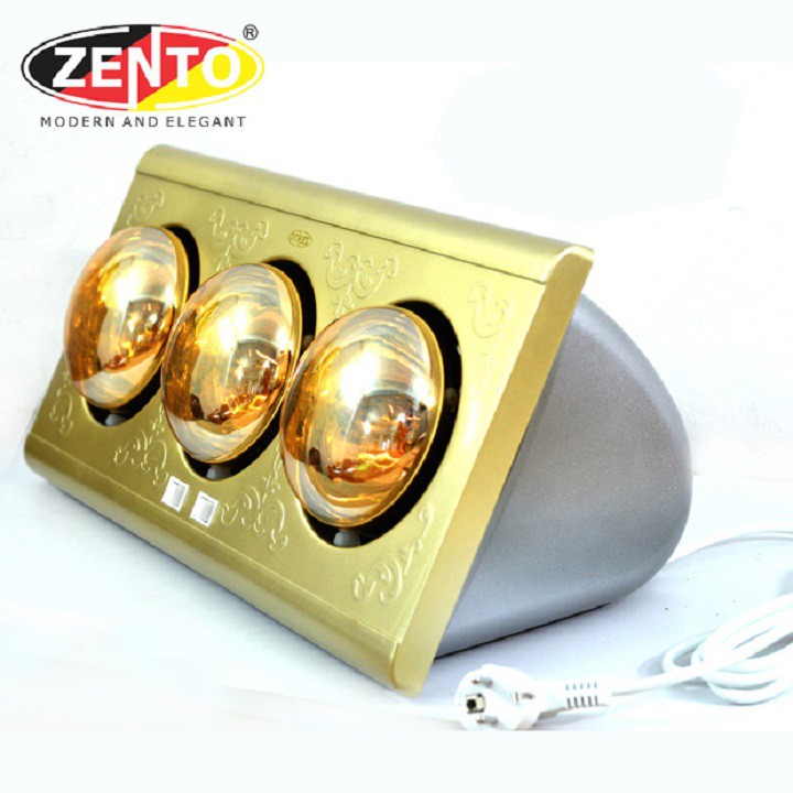 Đèn Sưởi Nhà Tắm 2 Bóng Zento ZT2-GOLD, Đèn 3 Bóng Làm Ấm Khi Tắm  Zento ZT3-GOLD Chính Hãng - Bảo Hành 24 Tháng