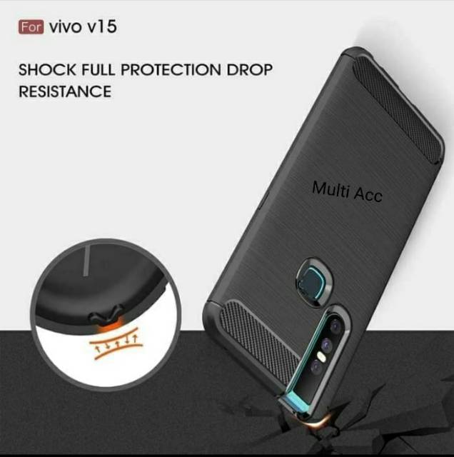 Ốp Điện Thoại Silicon / Sợi Carbon Cho Vivo V15 / Case Ipaky