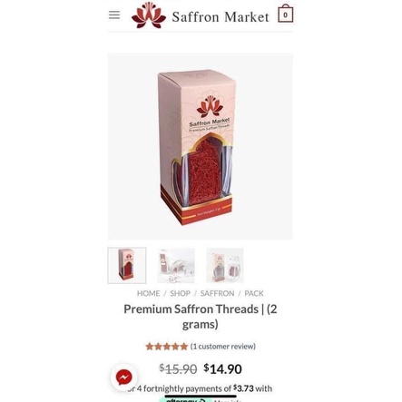 NHỤY HOA NGHỆ TÂY SAFFRON MARKET PREMIUM SAFFRON THREADS 2G CHÍNH HÃNG - 9779