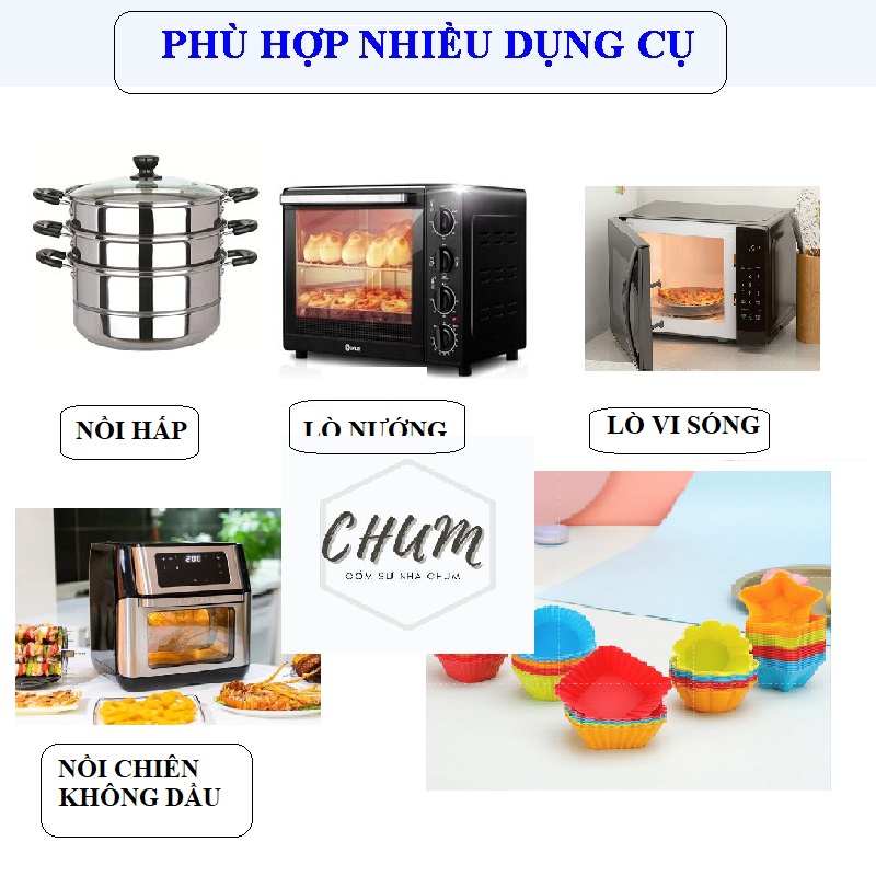 khuôn silicon làm bánh muffin , cupcake làm thạch pudding CHỊU NHIỆT ĐỘ CAO G15