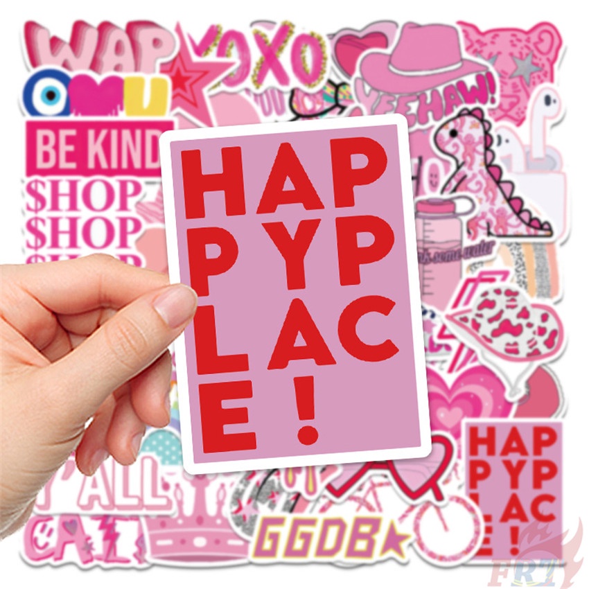 ❉ VSCO： Pink Romantic Series 06 - Pink Girl Preppy Graffiti Stickers ❉ 50Pcs/Set Mixed Fashion DIY Luggage Laptop Skateboard Doodle Decals Stickers