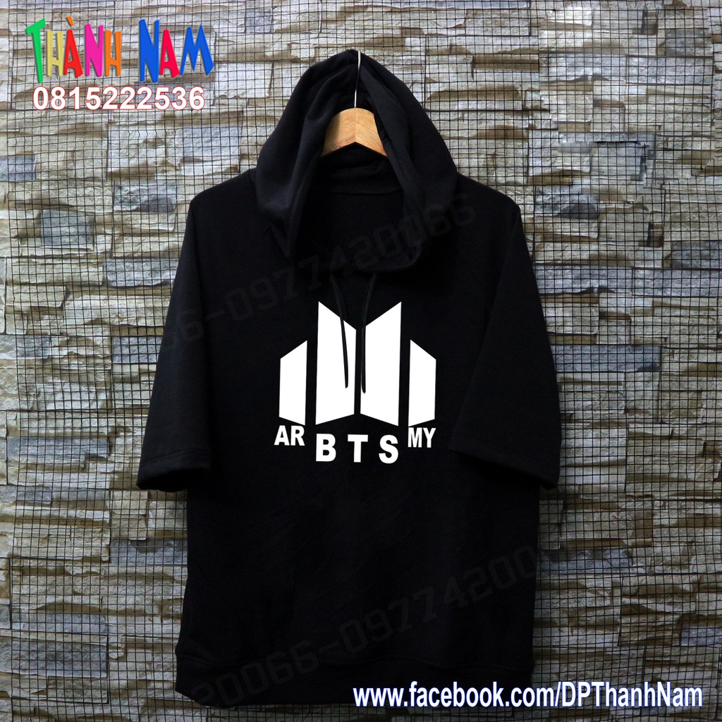 áo thun hoodie nhóm BTS dáng thụng tay lỡ, áo phông bts