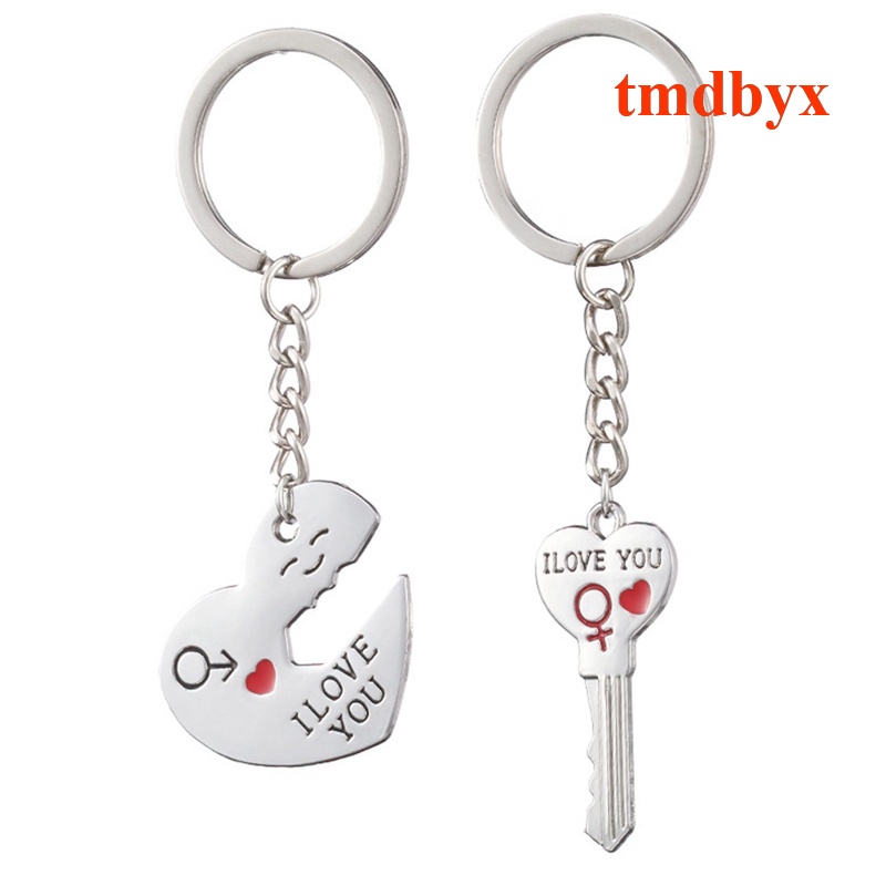 Set 2 Móc Khóa Hợp Kim Ghép Hình Trái Tim Cho Cặp Đôi