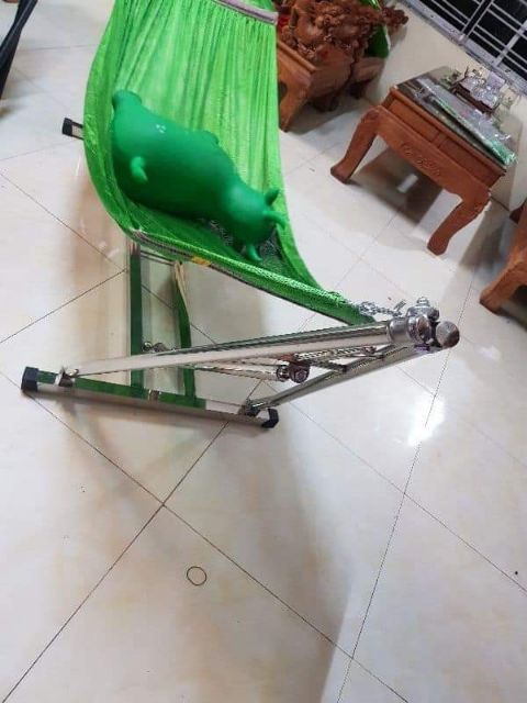 VÕNG XẾP KHUNG VUÔNG INOX CAO CẤP TẶNG KÈM MÀN CHỐNG MUỖI CHO BÉ | BigBuy360 - bigbuy360.vn
