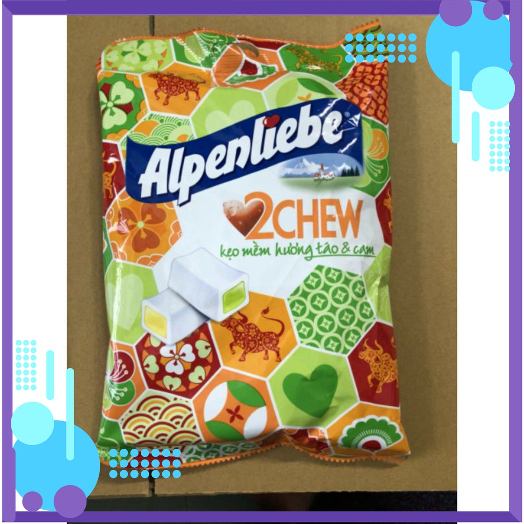 Alpenliebe 2Chew Kẹo Mềm Hương Táo và Cam 227,5g - Trai Đẹp Snacks