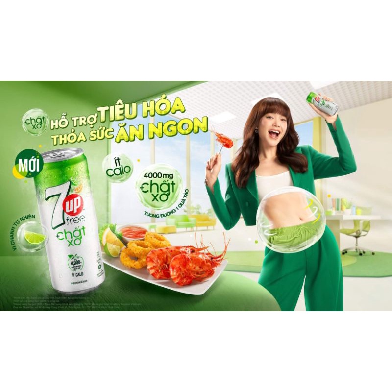 7Up Chất Xơ - Ít Calo 320ml/Lon