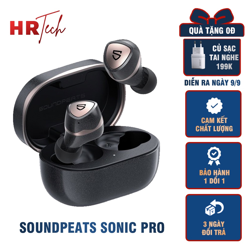 Tai nghe Không Dây Soundpeats Sonic Pro Mirroring Với 2 Driver Cùng Sạc Không Dây Game Mode