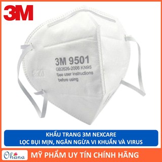[Chính Hãng] Khẩu Trang 3M Nexcare Kháng Khuẩn, Chống Bụi Siêu Mịn PM2.5 Màu Trắng (1 cái/gói)