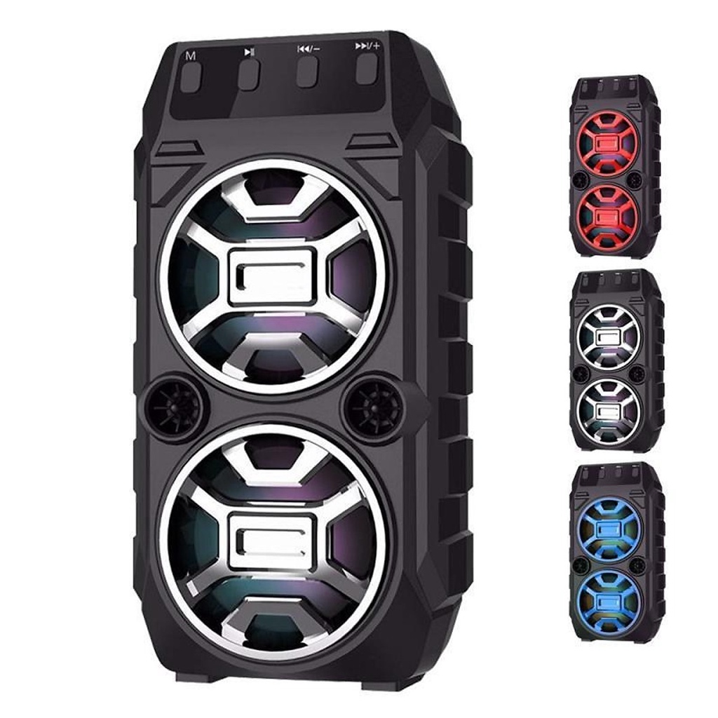 Loa Bluetooth Karaoke Mini Kèm Mic Hát Karaoke Có Dây Đèn Led Hỗ Trợ USB Và Thẻ Nhớ - Loa Kẹo Kéo Đi Phượt