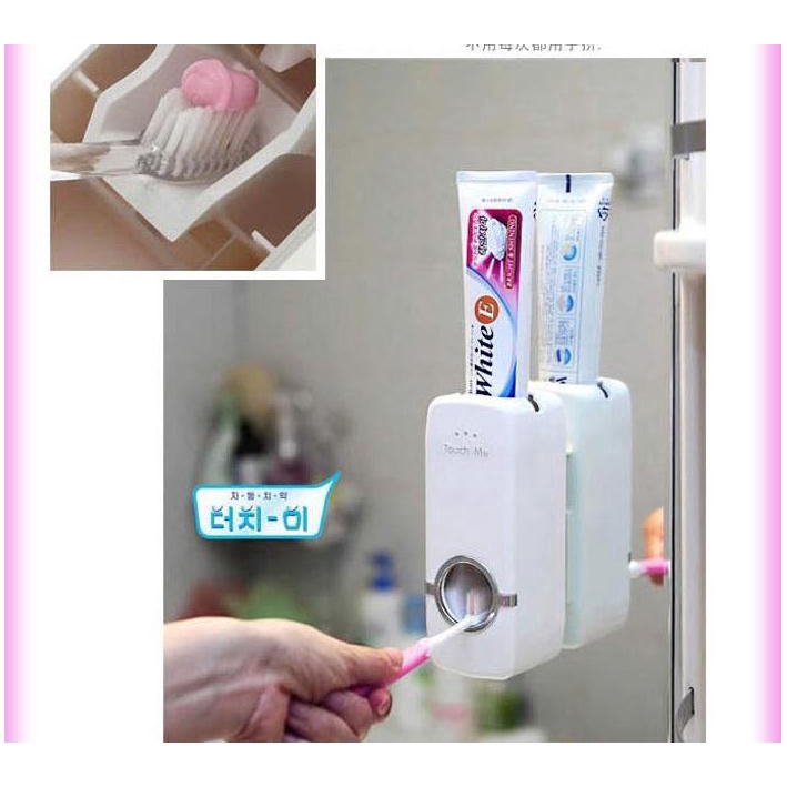 Automatic squeeze toothpaste dispenser toilet toothbrush holder