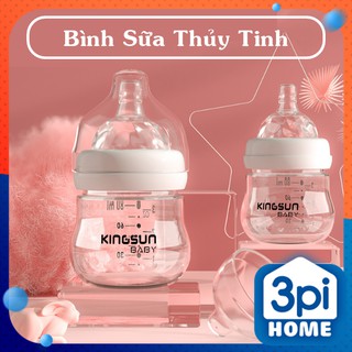 Bình sữa thủy tinh cao cấp KingSun Baby 80ml dành cho bé từ 0-6 tháng tuổi