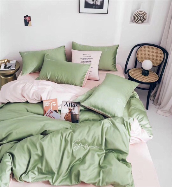 Bộ Chăn Ga Gối Lụa Tencel 40s /4 món Đơn sắc siêu đẹp | BigBuy360 - bigbuy360.vn