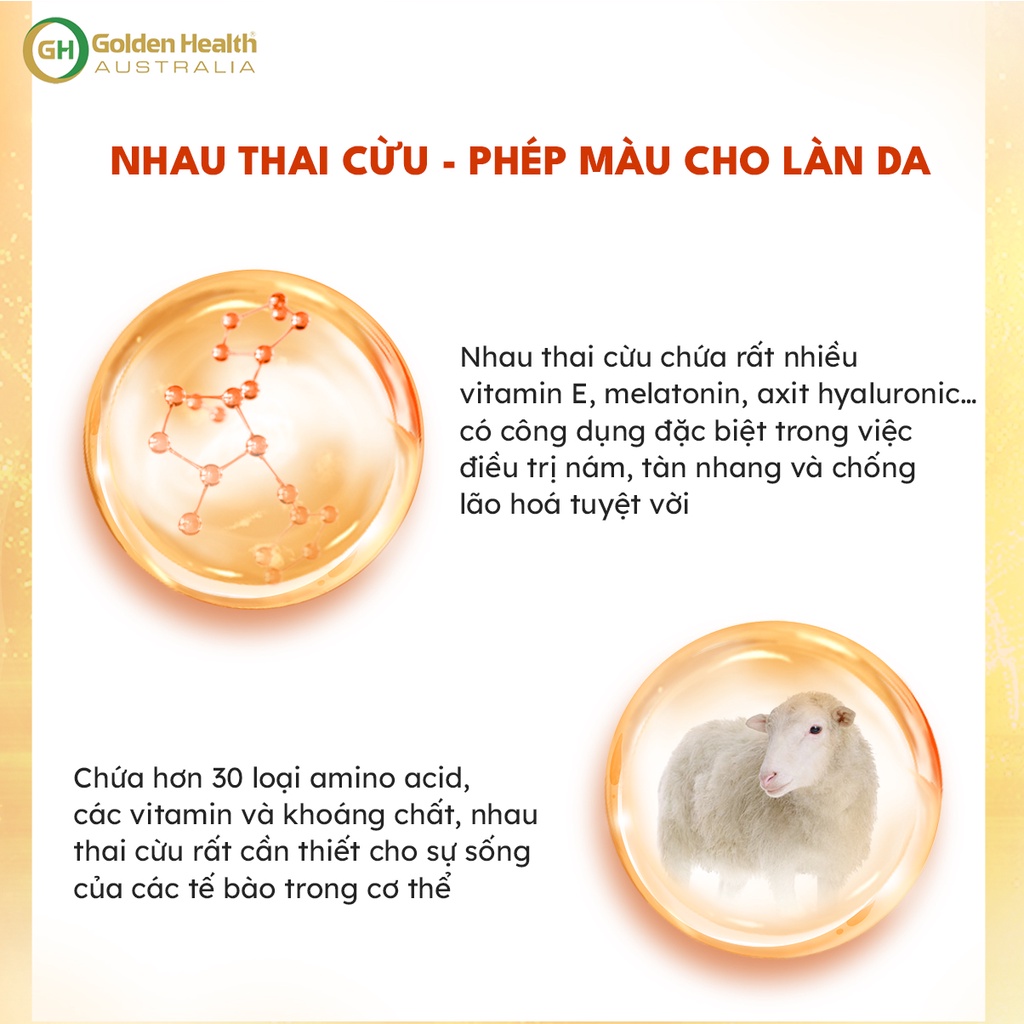 [GOLDEN HEALTH] Viên uống nhau thai cừu - Placenta Baby Sheep 30.000mg hộp 100 viên