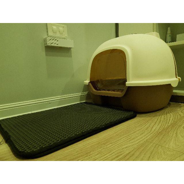 Thảm hứng cát mèo  , thảm cát mèo hình vuông, thảm lót khay vệ sinh cho mèo, chống văng cát, thảm dày dặn - Leo