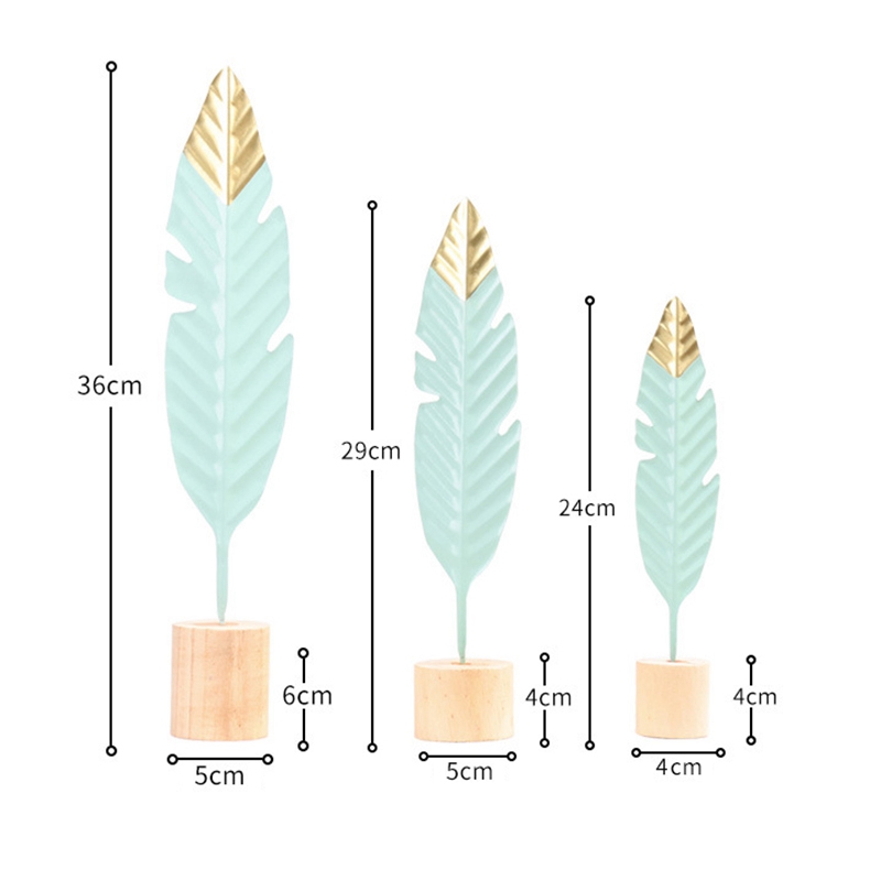Phụ kiện kiểu dáng lông vũ bằng sắt để bàn trang trí phong cách Bắc Âu