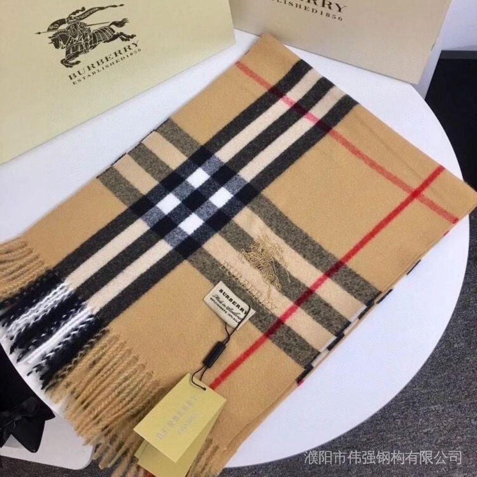 Khăn Choàng Cổ Burberry Thêu Họa Tiết Ngôi Sao Phong Cách Cổ Điển Thời Trang Thu Đông