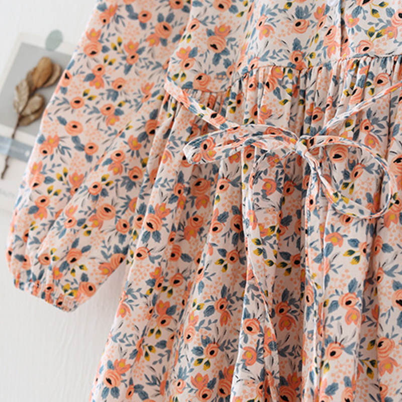 Đầm Hoa Tay Dài Xinh Xắn Dành Cho Bé Gái