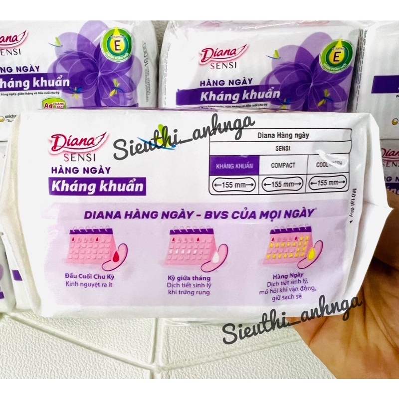 Gói 20 Miếng Băng Vệ Sinh Hàng Ngày Diana Sensi Kháng Khuẩn