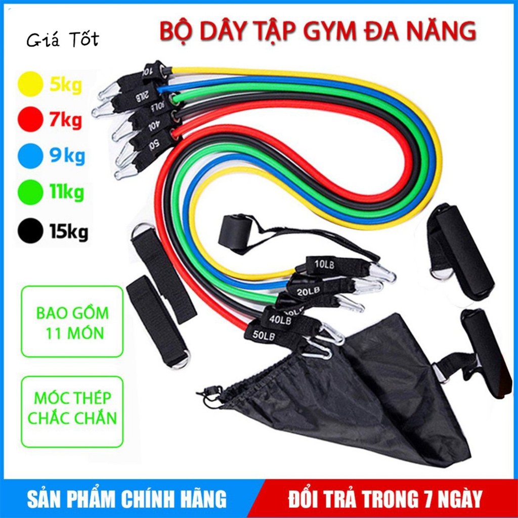 Bộ 5 Dây Ngũ Sắc Tập Full Body - Dụng Cụ Tập Gym Thể Hình Đa Năng