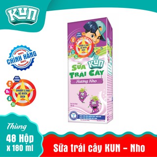 Sữa Trái Cây KUN Nho Thùng 48 Hộp x 180ml