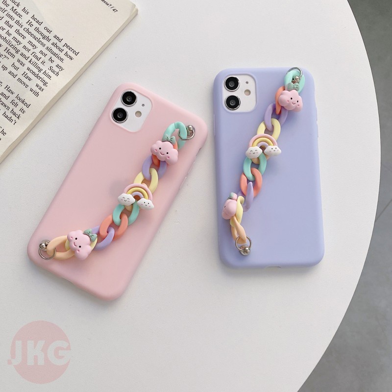 Ốp điện thoại dây đeo họa tiết đám mây dành cho Samsung Galaxy S6 S7 Edge S8 S9 S10 Plus 5G S10 Lite S10E