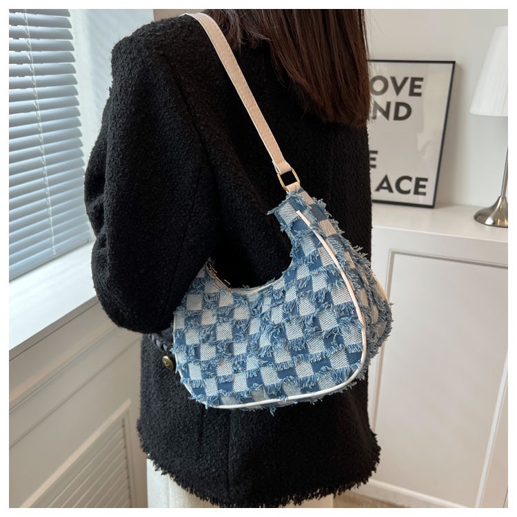 Túi xách đeo chéo JASMIN NOIR họa tiết caro đơn giản thời trang cho nữ