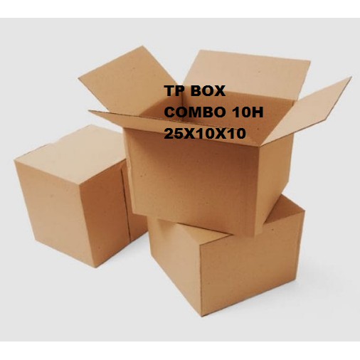 Thùng giấy carton size 25x10x10cm - Combo 10 hộp đóng hàng