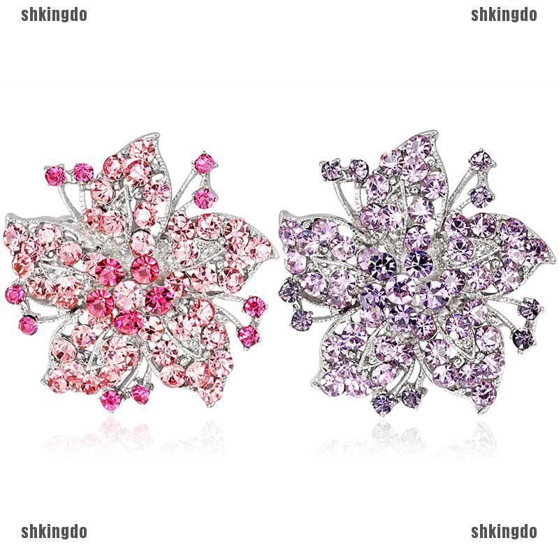 THINH Ghim cài áo hình bông hoa đính đá thanh lịch dành cho nữ