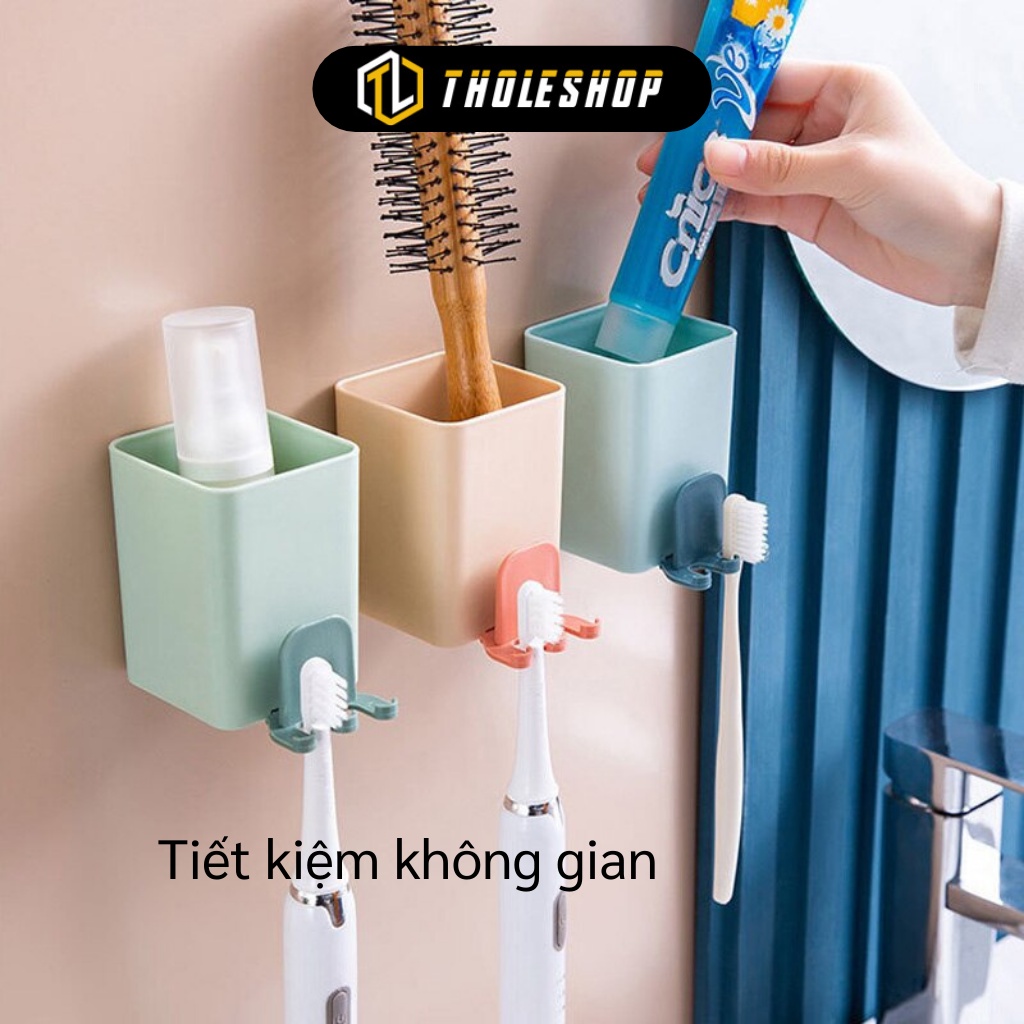 Kệ Treo Bàn Chải - Giá Đỡ Bàn Chải, Cốc Súc Miệng Và Đựng Kem Đánh Răng Dán Tường 10096