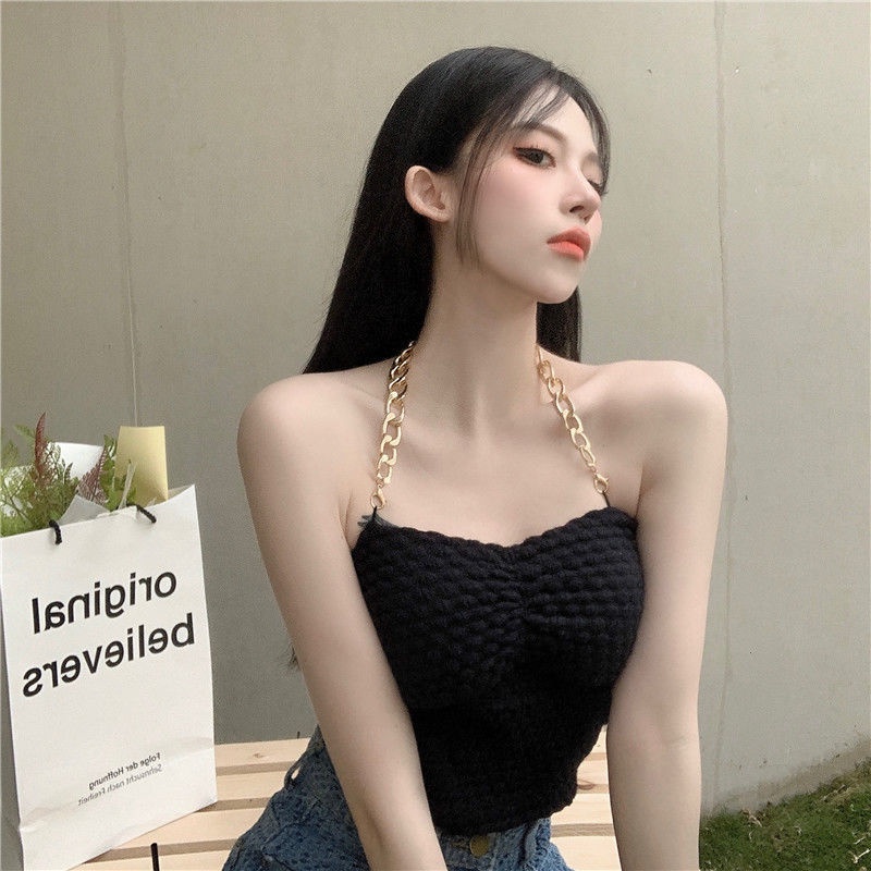 Áo JSC có mút nâng ngực thiết kế dây xích thời trang mùa hè quyến rũ cho nữ