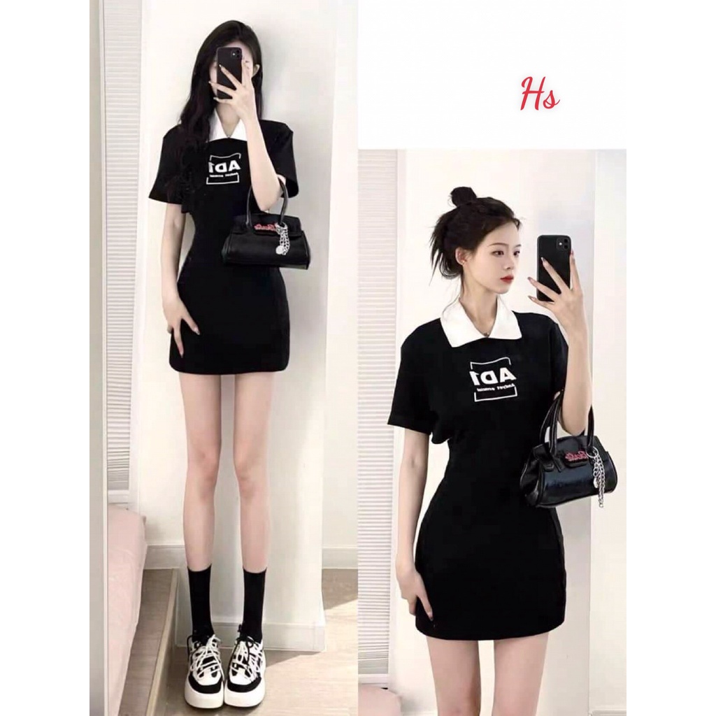 [ ẢNH THẬT + VIDEO ] Váy AD1 cổ trắng hở lưng