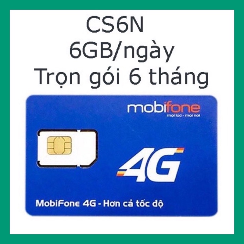Sim 4G Mobiphone vào mạng thả ga với 6gb 1 ngày,Miễn phí 6 tháng k cần nạp thêm tiền