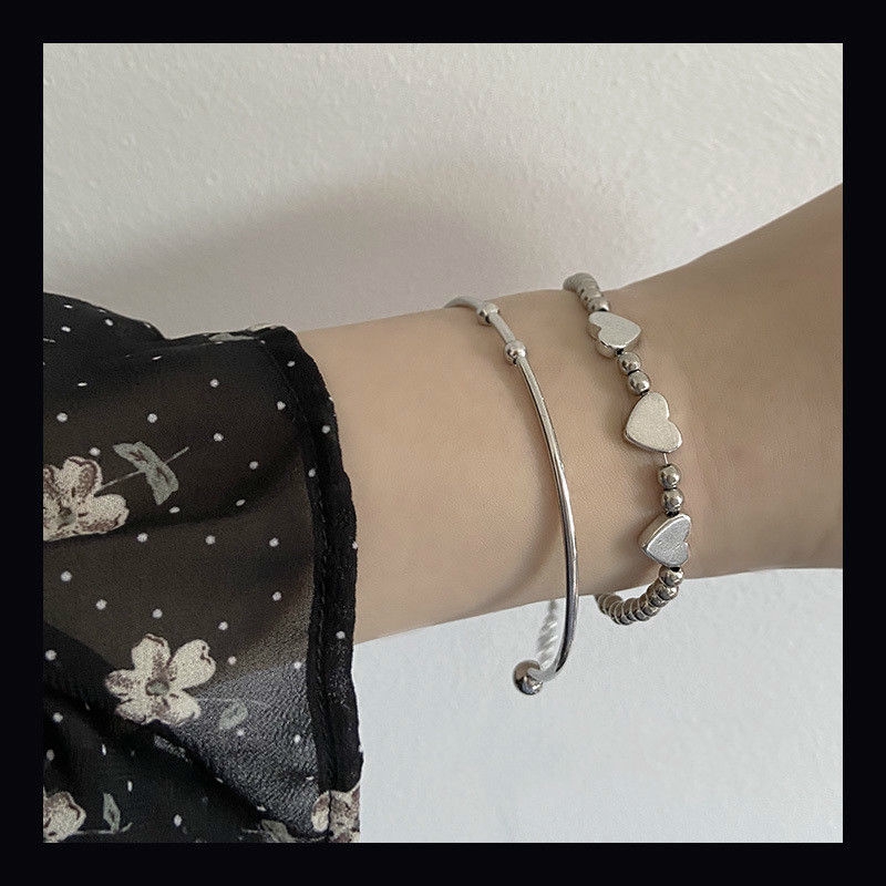 Vòng Tay Chuỗi Hạt Hình Trái Tim Thời Trang Phong Cách Punk Cá Tính 22347