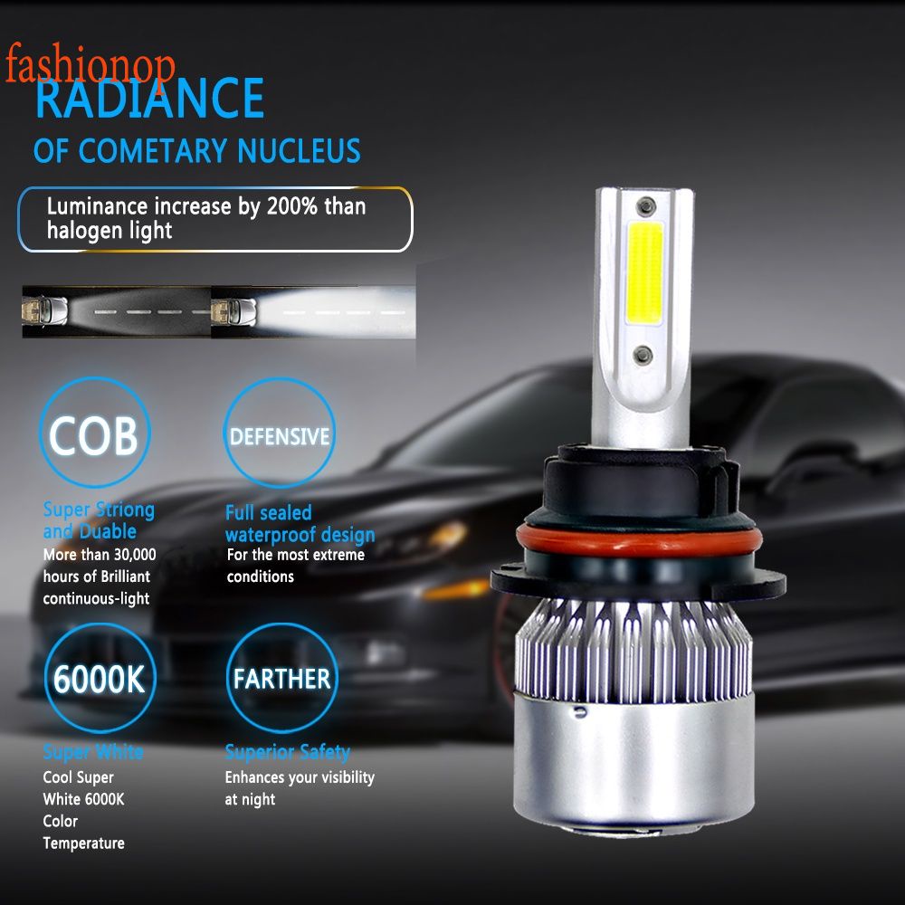 COB 9007 HB5 C6 1500W 225000LM LED Xe Đèn Pha Kit HI/Lo chùm Turbo Ánh Sáng Bóng đèn 6000K *
