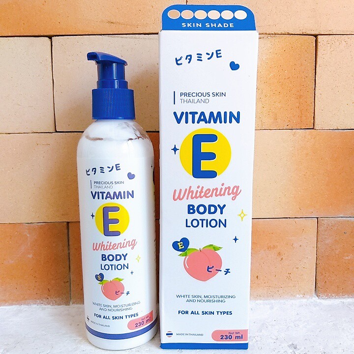 DƯỠNG THỂ PRECIOUS SKIN VITAMIN E WHITENING BODY LOTION 230ML CHÍNH HÃNG