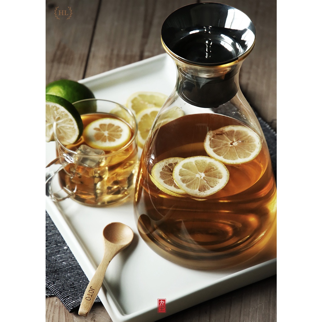 Bình nước thủy tinh nắp inox đóng mở tự động Decor 2022 | BÌNH TT CHỊU NHIỆT DECOR ĐÓNG MỞ TỰ ĐỘNG KIỂU DÁNG VINTAGE