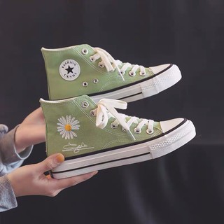 Giày thể thao nữ cao cổ Hoa Cúc 4 màu đen,trắng,vàng,xanh , chất vải cao cấp , thời trang Hàn Quốc đẹp,giá rẻ , hot 2020