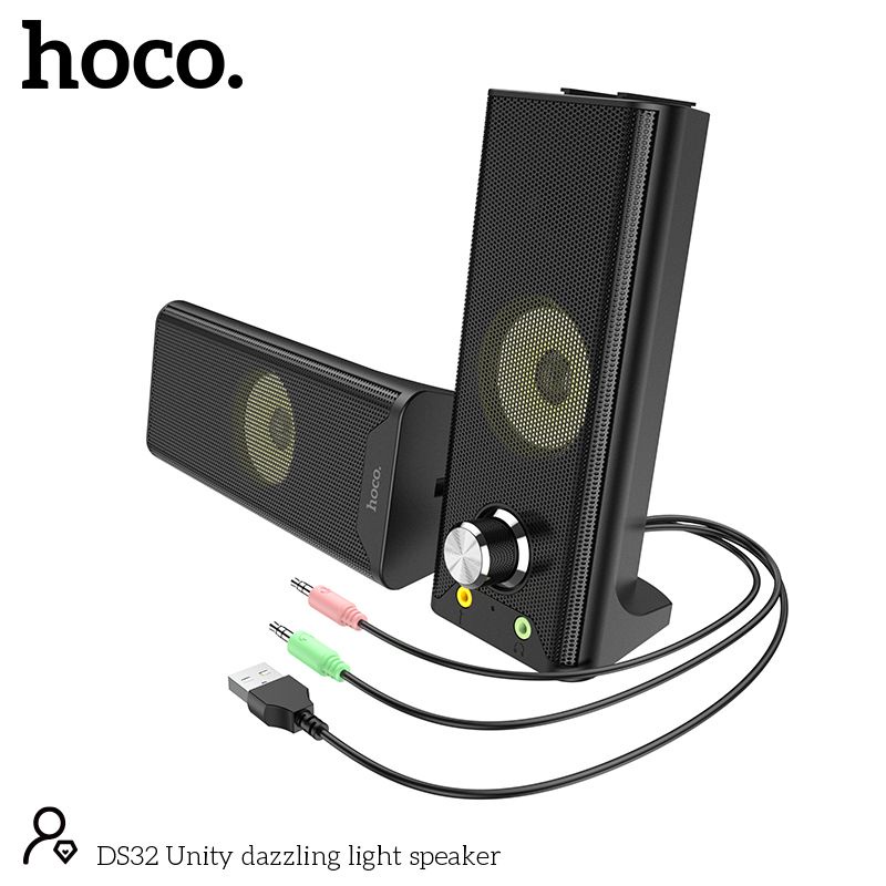 Loa máy tính Hoco DS32 Plus hỗ trợ bluetooth 5.0 kết nối không dây với điện thoại Iphone Samsung bảo hành 12 tháng
