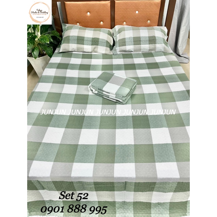 N22_SET Chăn Ga Gối vải Xô Organic cotton dòng Basic