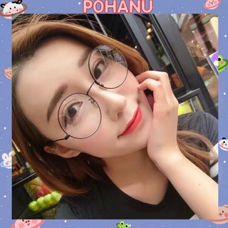 Kính nobita tròn xoe Pohanu kính giản cận gọng tròn nhiều màu KM02