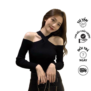 Áo COPTOP TAY DÀi KiỂU CHÉO VAi KHOE XƯƠNG QUAi  XANH -C32