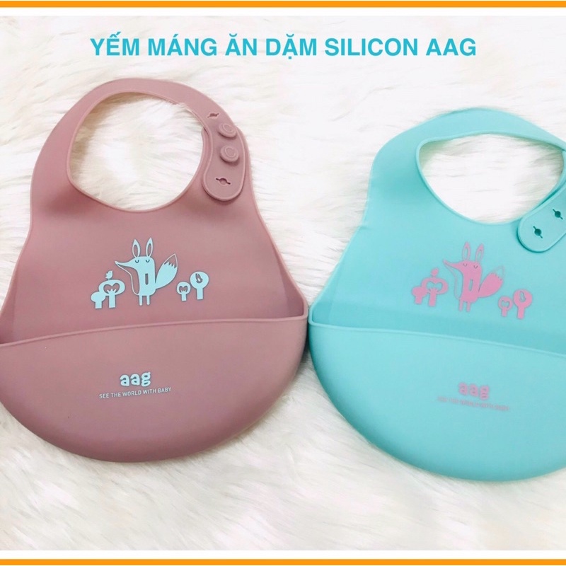 Yếm máng ăn dặm silicon AAG