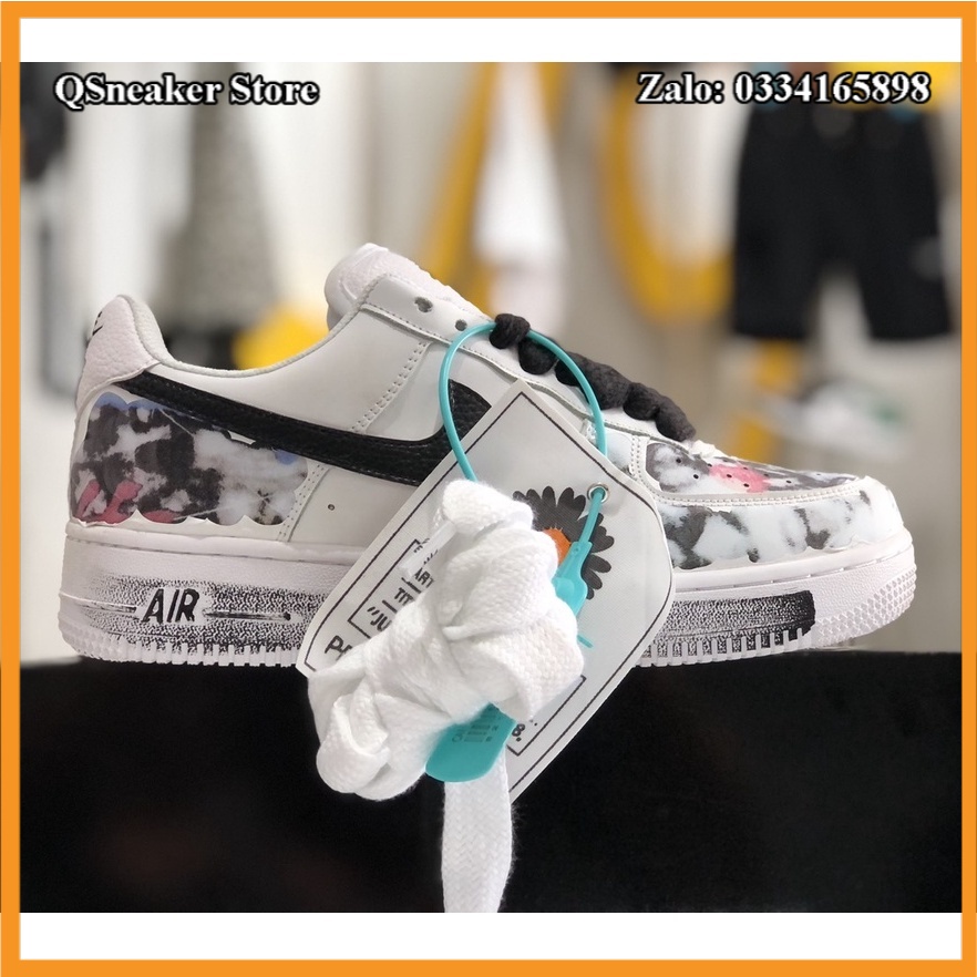 Giày Sneaker Af1 Tróc Sơn Para Noise V2 Trắng Cổ Thấp Cao Cấp Fullbox Kèm Phụ Kiện