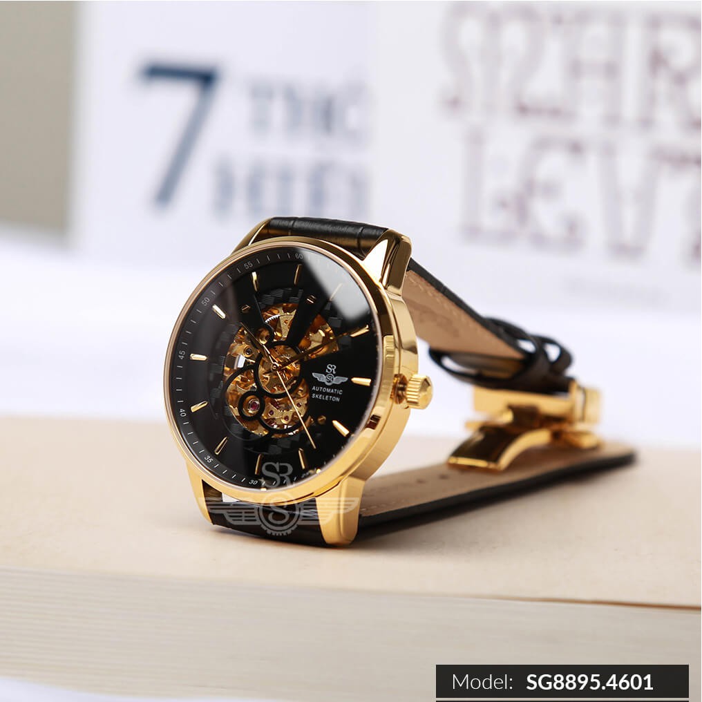 Đồng Hồ nam SRWATCH Skeleton SG8895.4101mặt kính và nắp sau làm bằng Sapphire chống