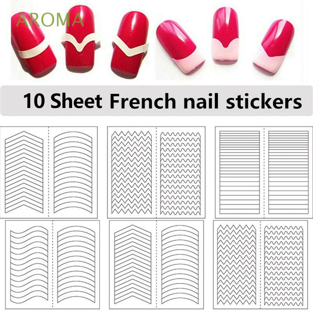 [Hàng mới về] Set 10 tờ miếng dán hỗ trợ tạo kiểu trang trí sơn móng tay DIY