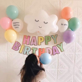 Set trang trí sinh nhật màu pastel