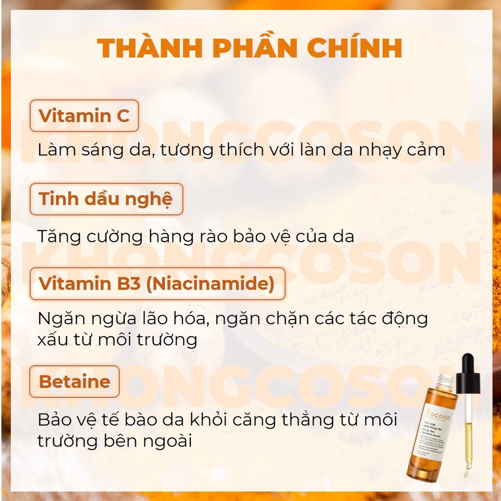 Tinh Chất Nghệ Hưng Yên Cocoon Giảm Thâm Làm Sáng Da 30ml Khongcoson